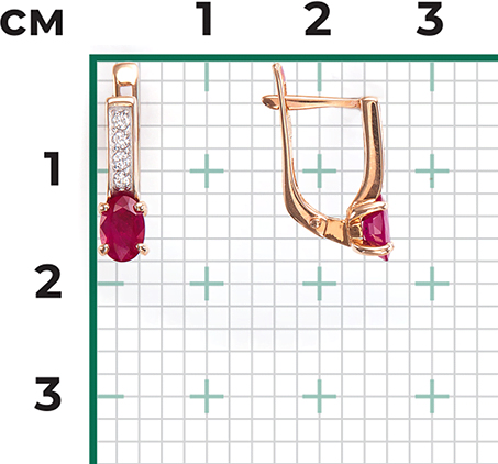 Серьги с рубинами и бриллиантами из красного золота (арт. 2442834)