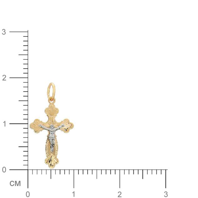 Крестик из комбинированного золота (арт. 342823)