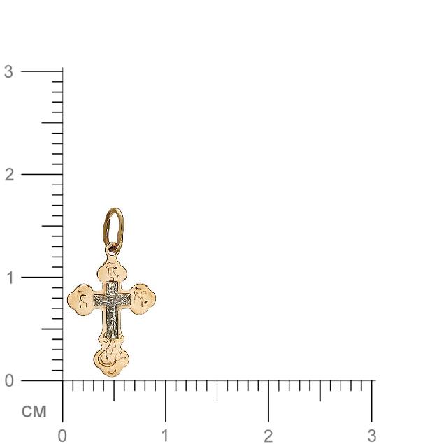 Крестик из комбинированного золота (арт. 342854)