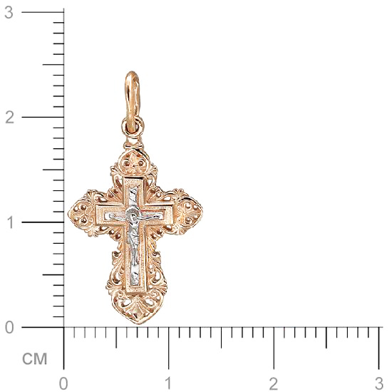 Крестик из красного золота (арт. 820444)