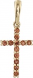 Крестик с 12 гранатами из красного золота (арт. 2180815)