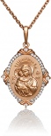 Подвеска-иконка "Владимирская Божья Матерь" с фианитами из красного золота (арт. 2218332)