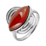 Кольцо с сердоликами из серебра (арт. 2394962)