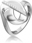 Кольцо с фианитами из серебра (арт. 2446310)