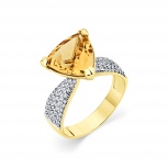 Кольцо с бериллом и бриллиантами из жёлтого золота (арт. 2505059)