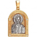 Подвеска-иконка "Господь Вседержитель" из красного золота (арт. 341800)