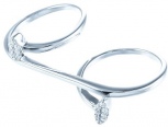 Кольцо на два пальца с фианитами из серебра (арт. 767202)