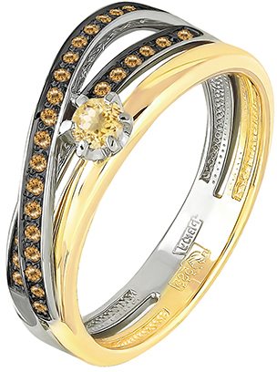 Кольцо с 35 бриллиантами из жёлтого золота (арт. 2041325)