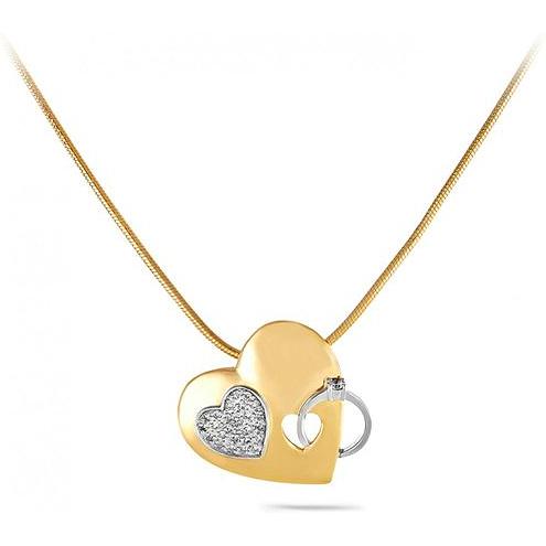 Колье Сердце с 26 бриллиантами из жёлтого золота (арт. 2042676)