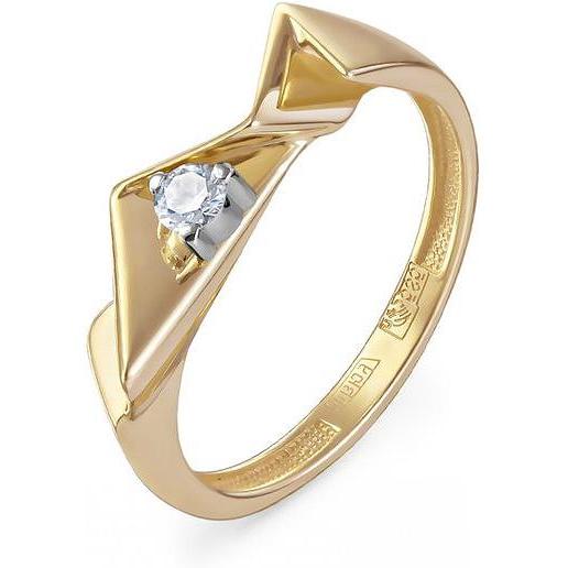 Кольцо с 1 бриллиантом из жёлтого золота (арт. 2049768)