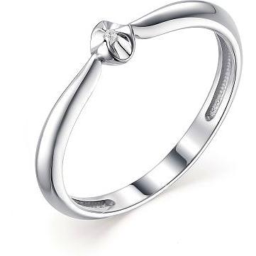 Кольцо с 1 бриллиантом из серебра (арт. 2050567)