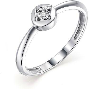Кольцо с 1 бриллиантом из серебра (арт. 2050738)