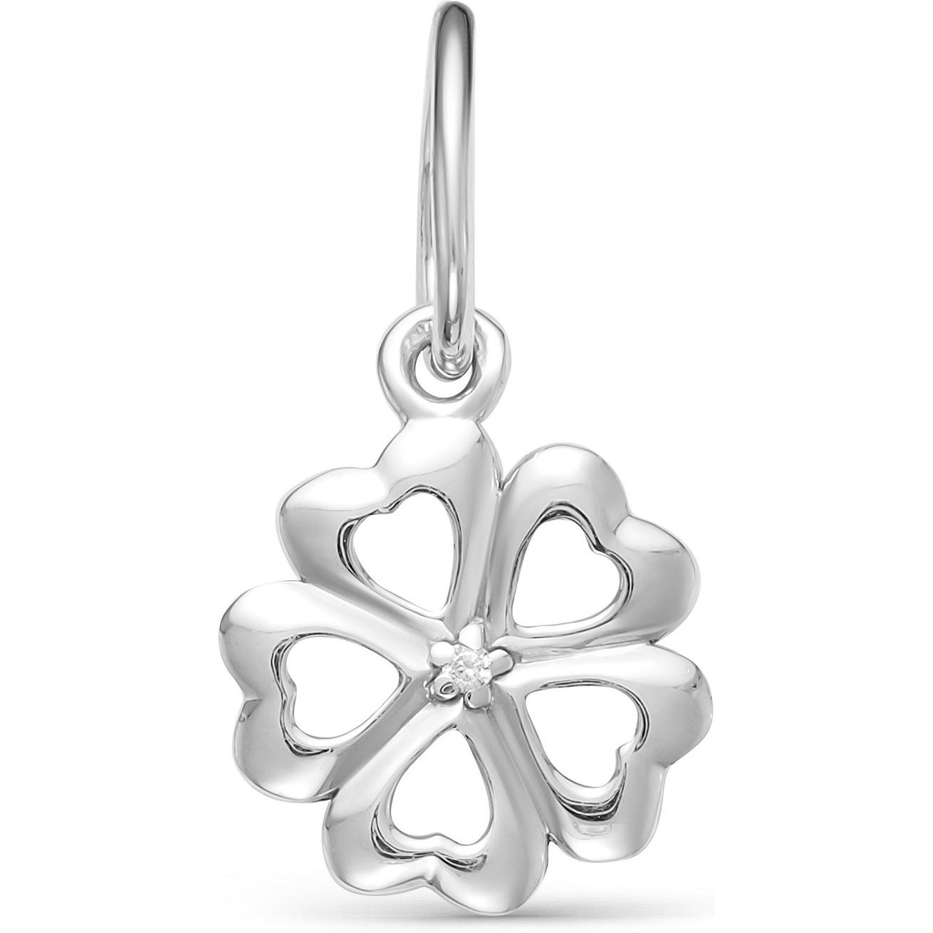 Подвеска Цветок с 1 бриллиантом из серебра (арт. 2052820)