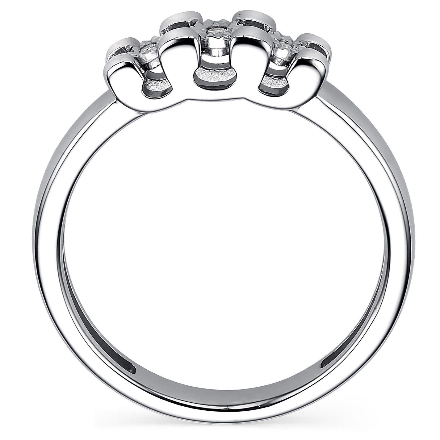 Кольцо с 3 бриллиантами из серебра (арт. 2055106)