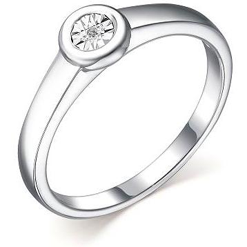 Кольцо с 1 бриллиантом из серебра (арт. 2055145)