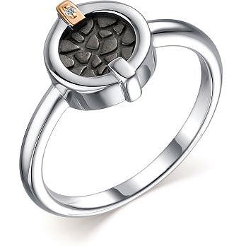 Кольцо с 1 бриллиантом из серебра и золота (арт. 2055336)