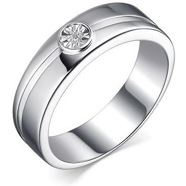 Кольцо с 1 бриллиантом из серебра (арт. 2055843)