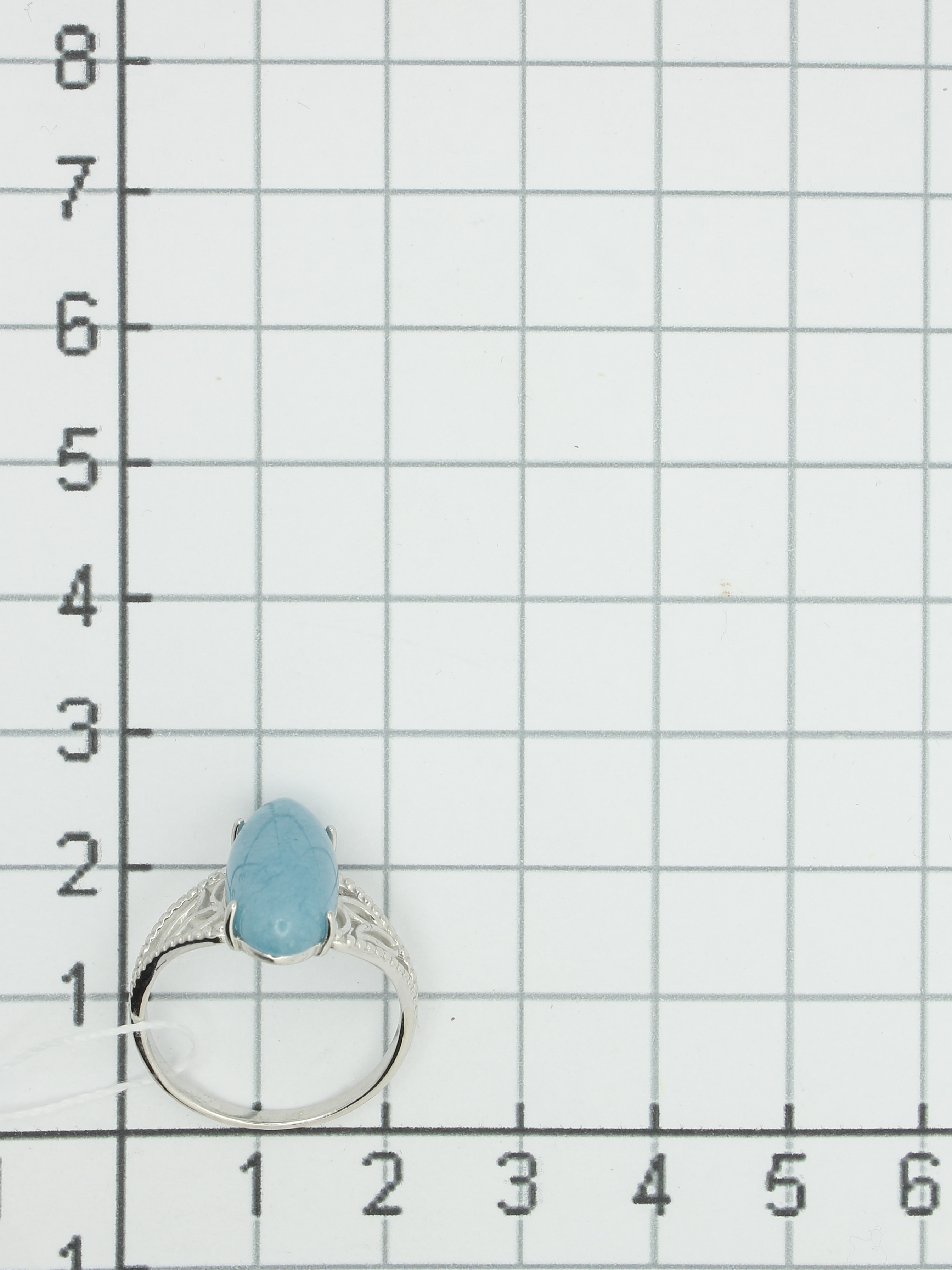 Кольцо с 1 аквамарином из серебра (арт. 2126287)