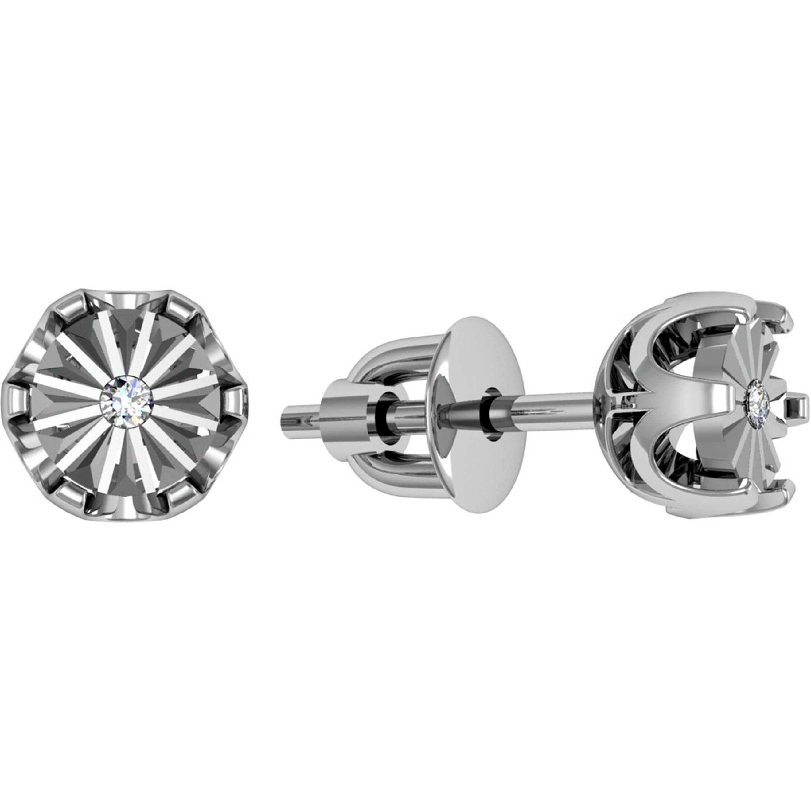 Серьги с 2 бриллиантами из серебра (арт. 2127871)