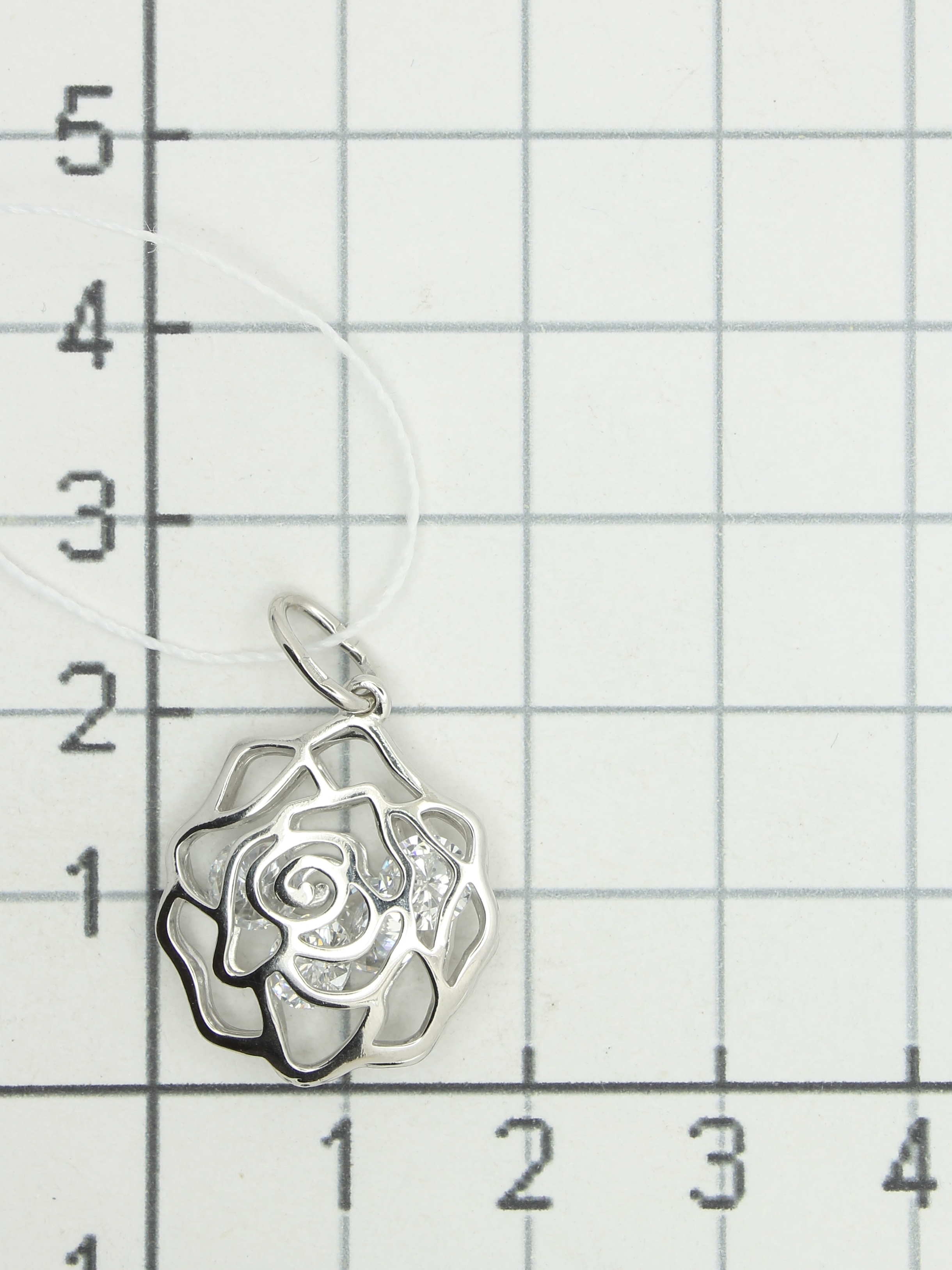 Подвеска Цветок с 5 фианитами из серебра (арт. 2129008)