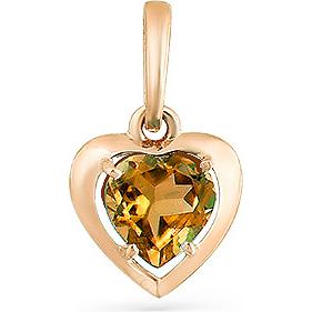 Подвеска Сердце с 1 султанитом из красного золота (арт. 2136447)