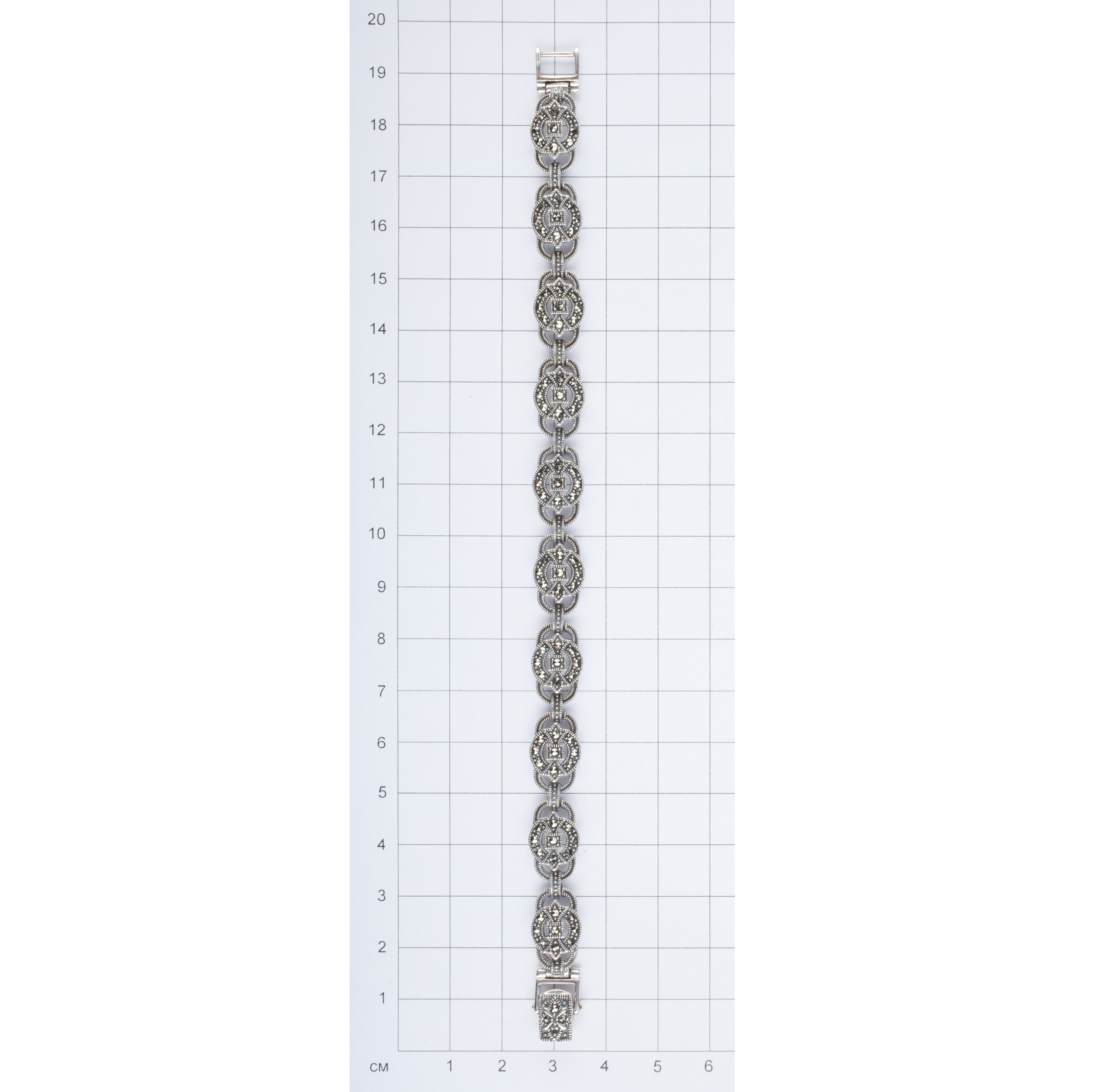Браслет с марказитами из серебра (арт. 2140136)