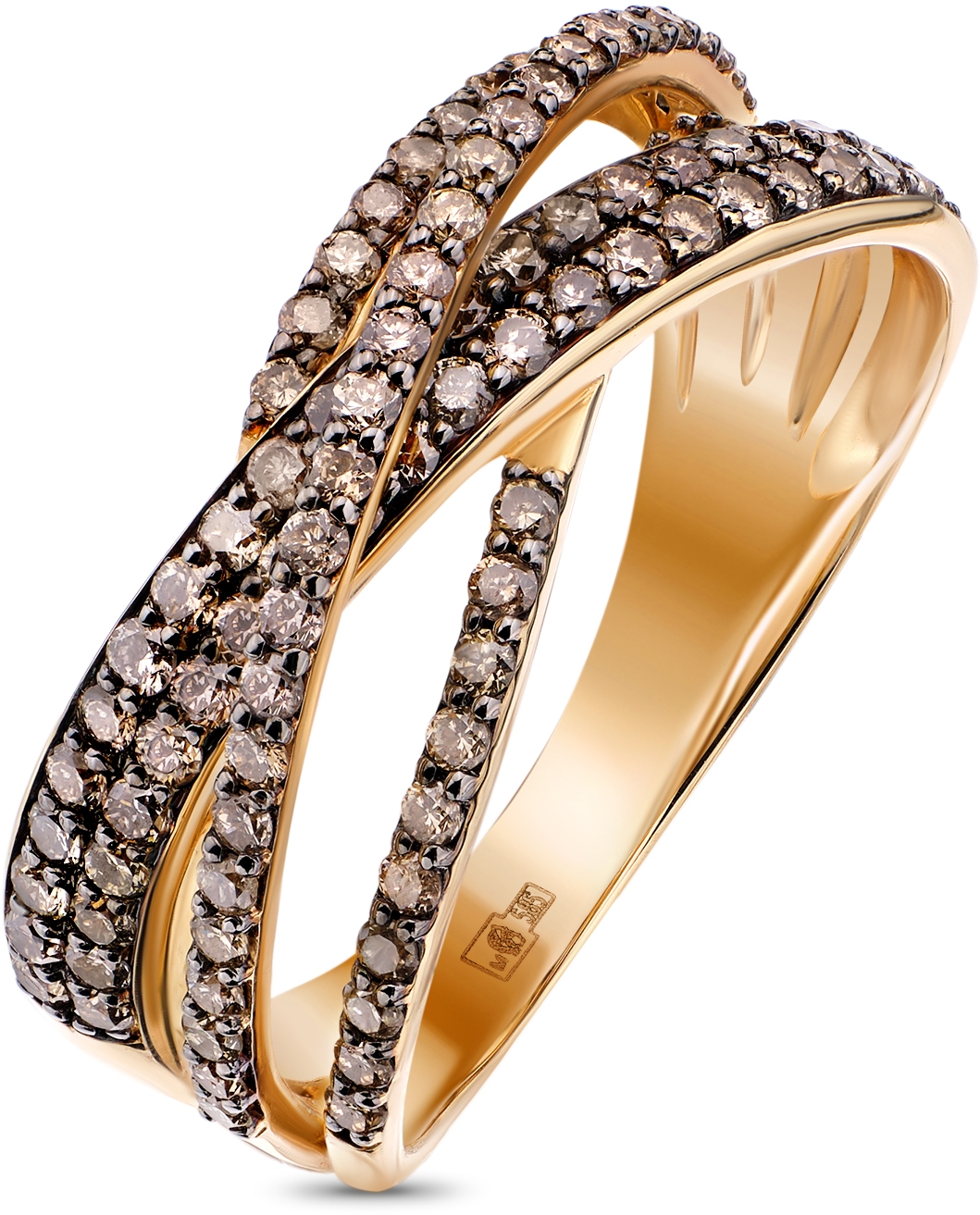 Кольцо с 97 бриллиантами из жёлтого золота (арт. 2150467)