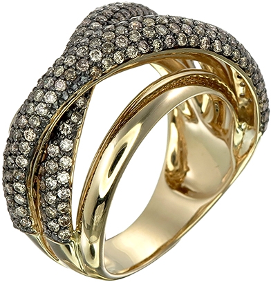 Кольцо с 241 бриллиантом из жёлтого золота (арт. 2151147)
