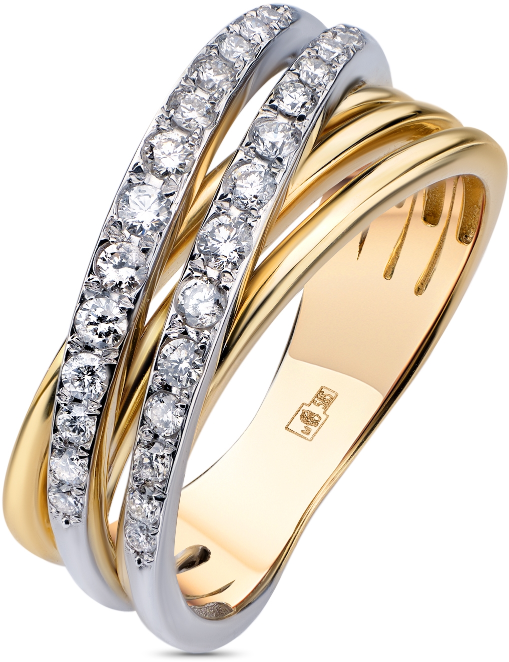 Кольцо с 26 бриллиантами из комбинированного золота (арт. 2151456)