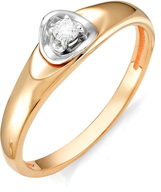 Кольцо с 1 бриллиантом из красного золота (арт. 2160714)