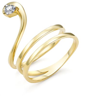 Кольцо с 1 бриллиантом из жёлтого золота (арт. 2162617)
