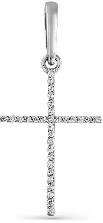 Крестик с 31 бриллиантом из белого золота (арт. 2163083)