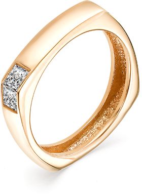 Кольцо с 2 бриллиантами из красного золота (арт. 2164562)