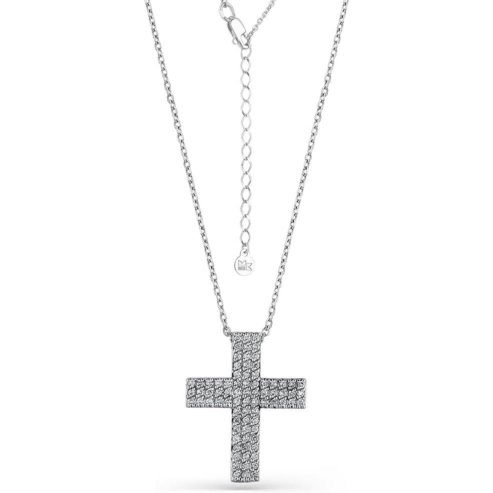 Колье Крест с 78 бриллиантами из белого золота (арт. 2167353)