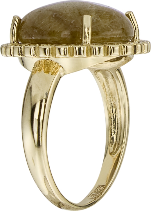 Кольцо с бриллиантами и кварцем из жёлтого золота (арт. 2180230)