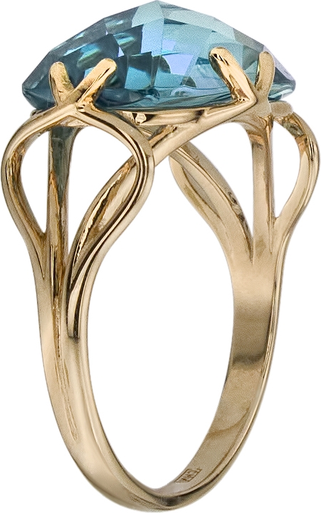 Кольцо с 1 аквамарином из красного золота (арт. 2180339)