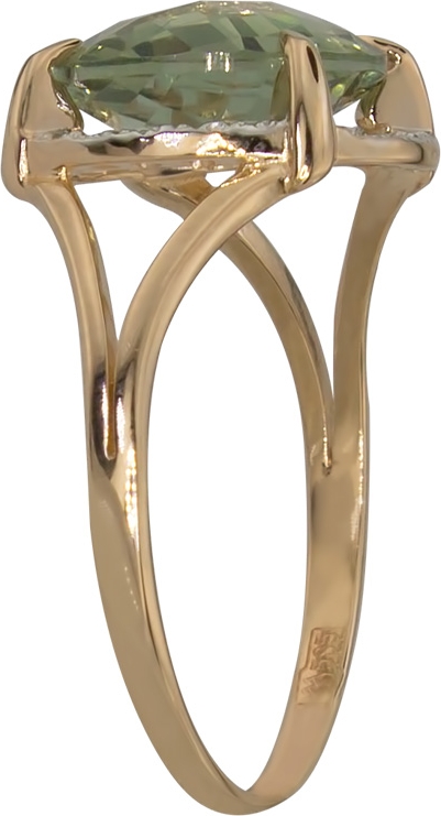 Кольцо с аметистом и фианитами из красного золота (арт. 2180564)