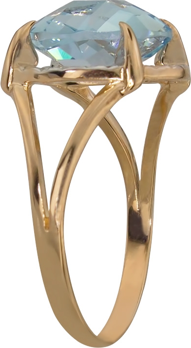 Кольцо с фианитами и топазом из красного золота (арт. 2180568)