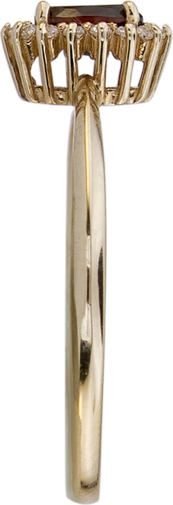 Кольцо с гранатом и фианитами из красного золота (арт. 2180614)