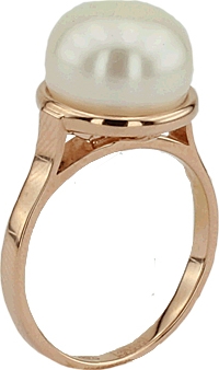 Кольцо с 1 жемчугом из красного золота (арт. 2180709)