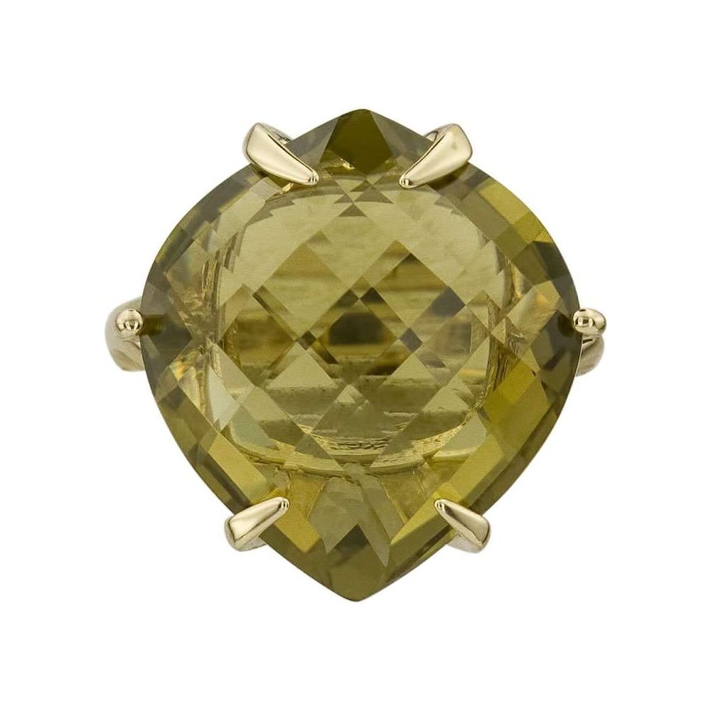 Кольцо с 1 кварцем из жёлтого золота (арт. 2181531)