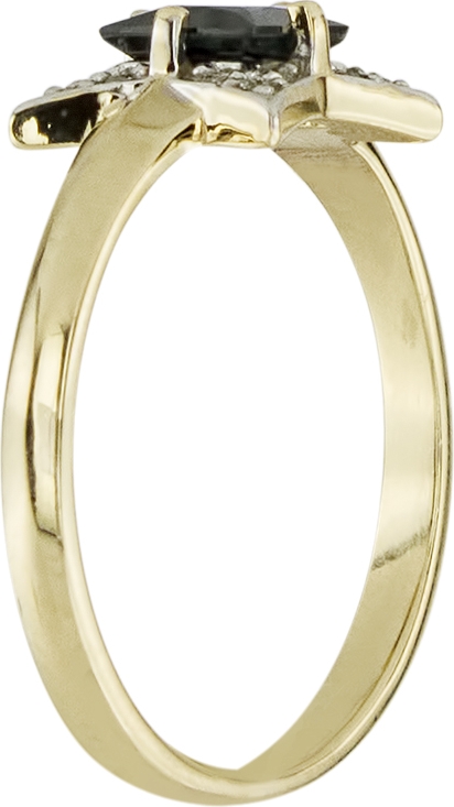Кольцо с сапфиром и бриллиантами из жёлтого золота (арт. 2182175)