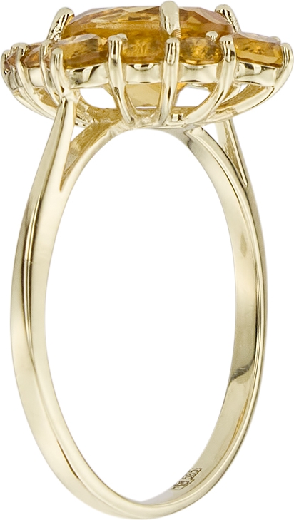 Кольцо Цветок с 13 цитринами из красного золота (арт. 2182198)