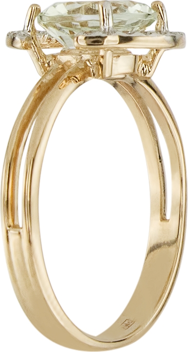 Кольцо с аметистом и фианитами из красного золота (арт. 2182251)
