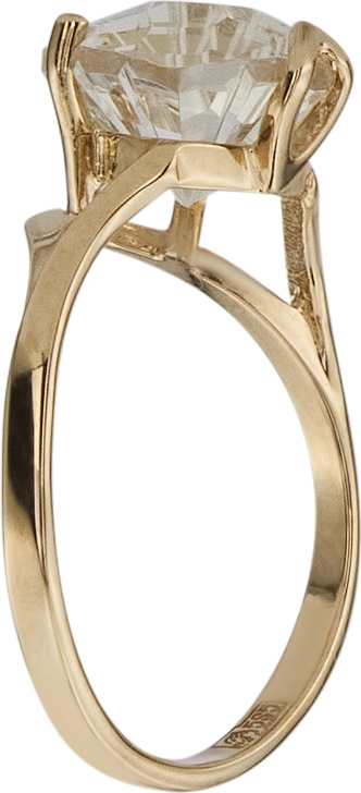 Кольцо с 1 горным хрусталем из красного золота (арт. 2182258)