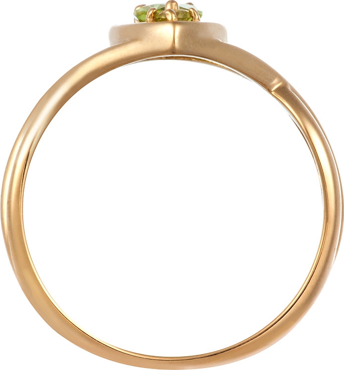 Кольцо с 2 хризолитами из жёлтого золота (арт. 2182715)