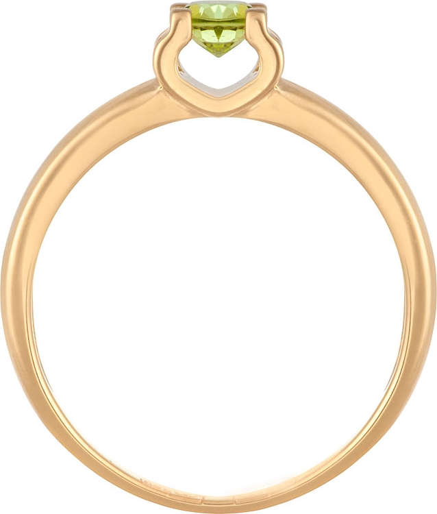Кольцо с 1 хризолитом из жёлтого золота (арт. 2182717)