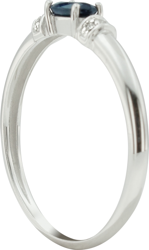 Кольцо с сапфиром и бриллиантами из белого золота (арт. 2183018)