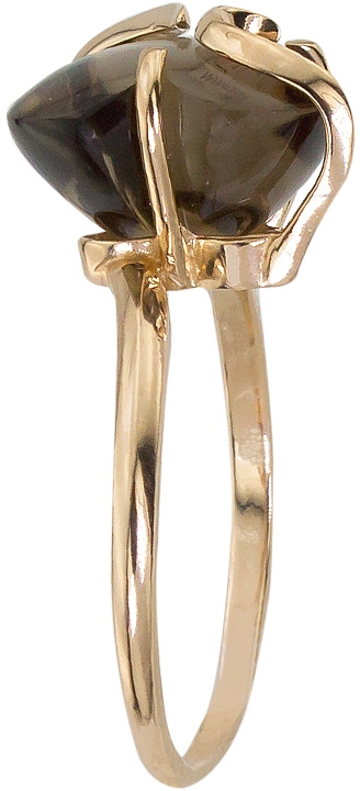 Кольцо Цветок с 1 раухтопазом из жёлтого золота (арт. 2183876)