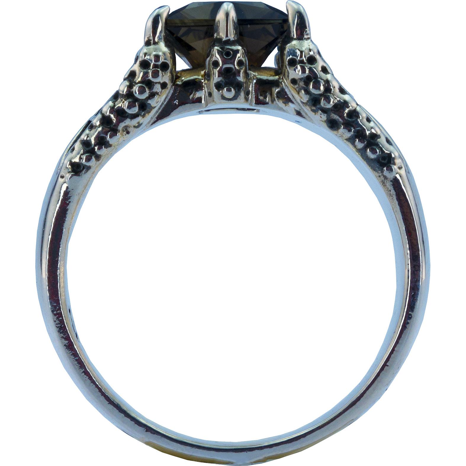 Кольцо Когти с 1 раухтопазом из серебра (арт. 2184011)